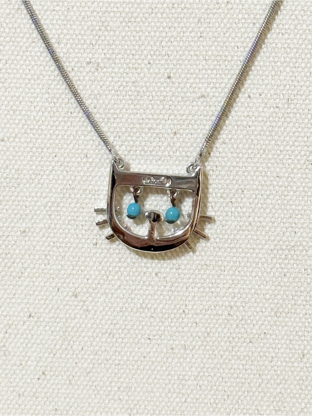 Christian Dior Silver Cat Pendant Necklace 🐱 Rare Vintage Find - Picture 12 of 15